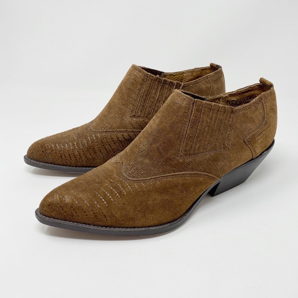 Zodiac Shoes - ZODIAC Dazey Western Ankle Booties 8 Brown Leather